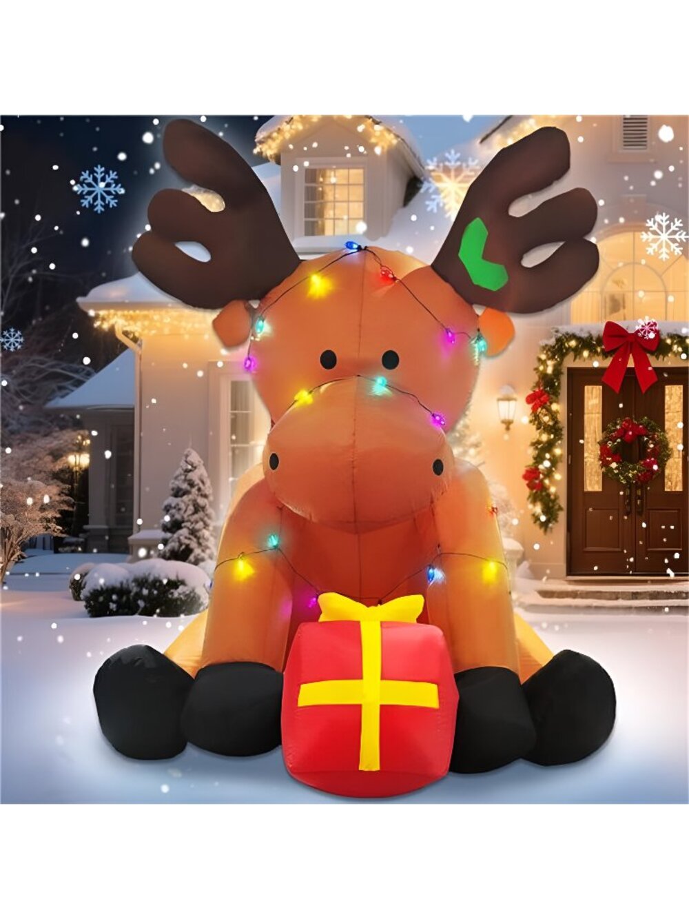 Christmas Inflatable Outdoor Decorations, 8 FT Giant Inflatables Reindeer Yard